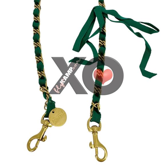 CLARE V. Shoulder Strap in Fern Grosgrain Chain - Picture 5 of 11